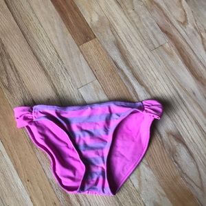 SO size L pink and gray striped bikini bottom